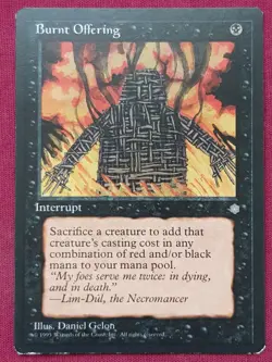 Magic The Gathering ICE AGE BURNT OFFERING black card MTG - Image 1