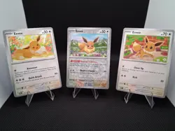 Pokemon Eevee reverse holo 143/191, Regular Eevee 135/167, 166/197 3 card lot - Image 1