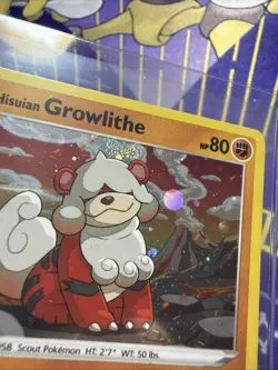 Hisuian Growlithe 070/189 Cosmos Holo Pokemon Card *HALO DOUBLE SWIRL* - Image 1