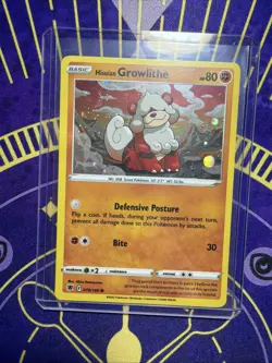 Hisuian Growlithe 070/189 Cosmos Holo Pokemon Card *HALO DOUBLE SWIRL* - Image 5