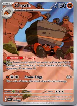 Crustle 130/086 NM Pokemon Card TCG Black Bolt IR Illustration Rare - Image 1