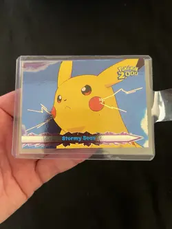 Pikachu Topps Pokemon The Movie 2000 Card #19 Stormy Seas FOIL HOLO NM+ - Image 1