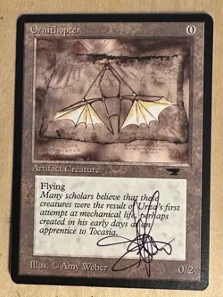 MTG ARTIST PROOF Antiquities Ornithopter AP Sketch Art Amy WEBER Magic - Image 2