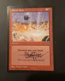 Mtg Stone Rain Signed By Artist Doug Chaffee Portal 2nd Age - Image 1