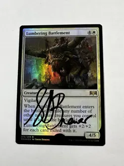 MTG Magic Lumbering Battlement Signed FOIL Artist Proof x1 RNA Simon Dominic - Image 1