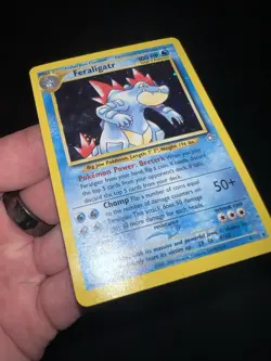 Feraligatr 4/111 Neo Genesis Holo Unlimited Pokemon Vintage Near Mint Huge SWIRL - Image 4