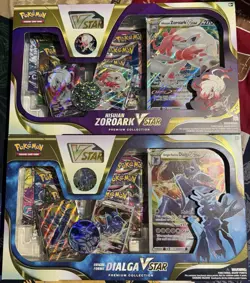 Pokemon TCG Origin Forme Dialga VSTAR Box And Premium Collection VSTAR Zoroark - Image 1