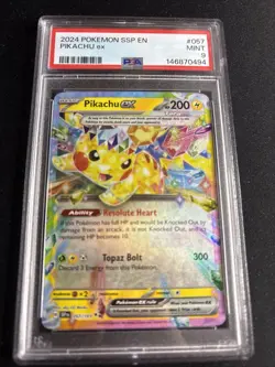 2024 Pokemon Surging Sparks #57 Pikachu Ex PSA 9 - Image 1