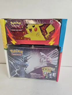 Pokemon Pencil Case/Treasure Chest 2 Tin Set - Packed With Pokemon Treasures - Image 1