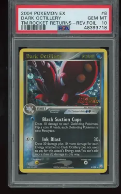 POP 19 PSA 10 Dark Octillery Reverse Foil Pokemon EX Team Rocket Returns 8/109 - Image 1