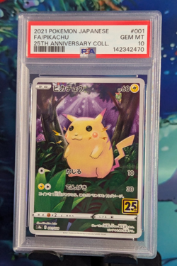2021 Pokemon Pikachu #001 Japanese 25th Anniversary Collection Gem Mint PSA 10 - Image 1