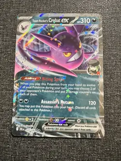 Pokemon 2025 Destined Rivals Team Rocket’s Crobat EX #122/182 Double Rare NM - Image 1