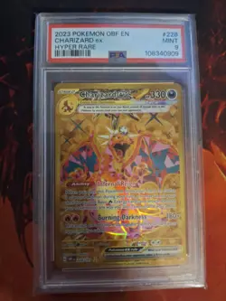 Pokemon Charizard ex 228/197 SV03 Obsidian Flames Hyper Rare Holo PSA 9 2023 - Image 1