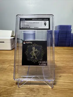 CGC 9 Mewtwo 24k Gold Plated Pokemon Sticker Korean Striking Popping Candy - Image 1