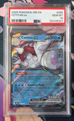 Cetitan ex #65 2025 Pokemon Destined Rivals ~ Fresh PSA 10 Gem Mint 🌶🥵 - Image 1