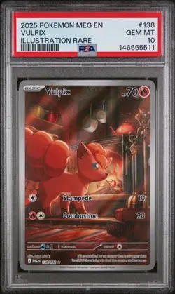2025 POKEMON MEG EN-MEGA EVOLUTION ILLUSTRATION RARE #138 VULPIX PSA 10 - Image 1