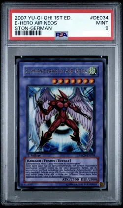 Yugioh! Elementarheld Air Neos 1. Auflage STON-DE034 Ultra Rare PSA 9 Mint - Image 1