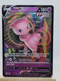 Pokemon Mew V 113/264 Ultra Rare Holo Fusion Strike Basic Psychic TCG Card 2021 - Image 1