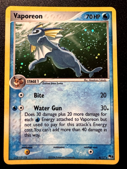 Vaporeon 6/17 POP Series 3 Promo Pokemon Card Holo Foil Rare LP - Image 1