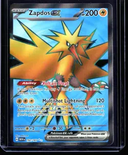2023 Scarlet & Violet 151 Zapdos ex #192 Full Art Holo Pokemon Card - Image 1