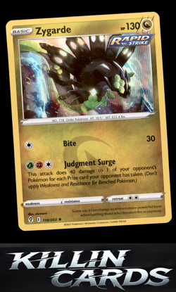 Zygarde 118/203 Pokemon Holo Rare SWSH07: Evolving Skies Card NM - Image 1