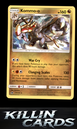 Kommo-o 77/111 Pokemon Rare SM - Crimson Invasion Card NM - Image 1