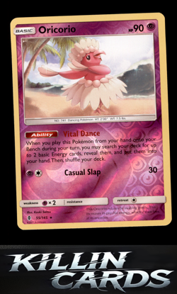 Reverse Holofoil Oricorio (55) 55/145 Pokemon Rare SM - Guardians Rising Card NM - Image 1