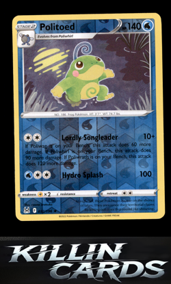 Reverse Holofoil Politoed 032/196 Pokemon Rare SWSH11: Lost Origin Card NM - Image 1