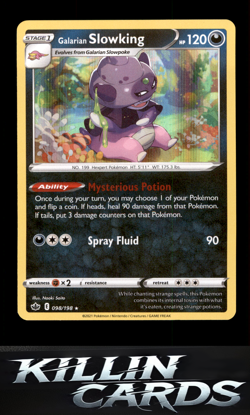 Galarian Slowking 098/198 Pokemon Holo Rare SWSH06: Chilling Reign Card NM - Image 1