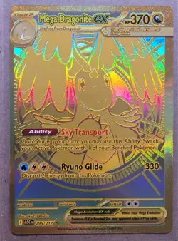 Mega Dragonite Ex 295/217 GOLD HYPER RARE POKEMON ASCENDED HEROES Mint/NM Fresh - Image 1