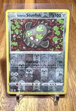 Galarian Stunfisk 127/196 Reverse Holo Lost Origin Pokemon Card NM - Image 1
