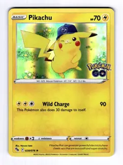 Pikachu (28) Pokemon GO #028 (2022) Holo NM Pokemon - Image 1