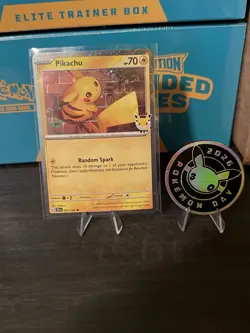 Pikachu 2026 Pokemon Day Stamped Promo WITH COIN - Image 1