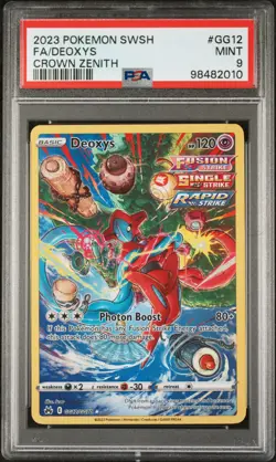 2023 POKEMON SWORD & SHIELD CROWN ZENITH #GG12 FULL ART/DEOXYS PSA 9 - Image 1