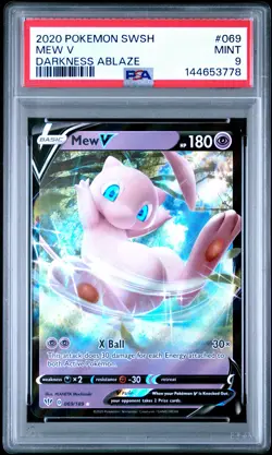 2020 POKEMON SWORD & SHIELD DARKNESS ABLAZE #069 MEW V PSA 9 - Image 1