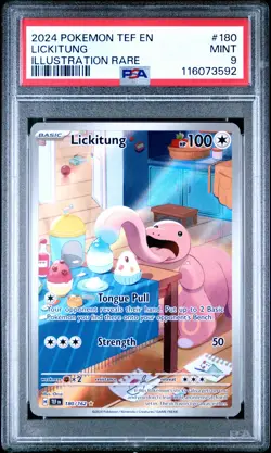 2024 POKEMON TEF EN-TEMPORAL FORCES ILLUSTRATION RARE #180 LICKITUNG PSA 9 - Image 1
