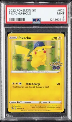 2022 POKEMON GO #028 PIKACHU-HOLO PSA 9 - Image 1