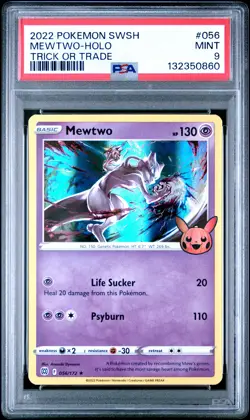 2022 POKEMON SWORD & SHIELD BRILLIANT STARS #056 MEWTWO-HOLO PSA 9 - Image 1