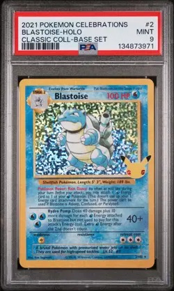 2021 POKEMON CELEBRATIONS CLASSIC COLL #2 BLASTOISE-HOLO PSA 9 - Image 1
