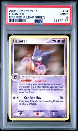 2004 POKEMON EX FIRE RED & LEAF GREEN #34 HAUNTER PSA 9 - Image 1