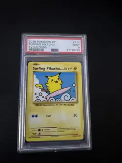 Pokemon 2016 XY Evolutions Surfing Pikachu #111 Secret Rare PSA 9 - Image 1
