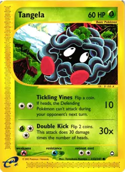 Pokemon TCG Tangela 112/147 Aquapolis Regular Common VLP - Image 1
