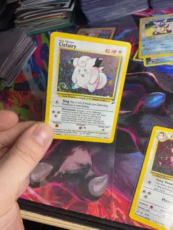 Pokemon TCG Clefairy 6/130 Base Set 2 Holo WOTC LP - Holo Swirl - Image 1