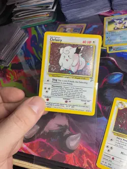 Pokemon TCG Clefairy 6/130 Base Set 2 Holo WOTC LP - Holo Swirl - Image 3