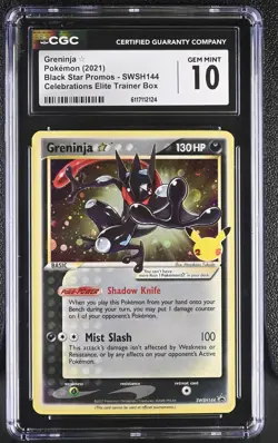 2021 Pokemon Black Star Promos Greninja a Celebrations ETB CGC 10 #SWSH144 - Image 1