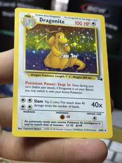 #5 Dragonite 4/62 Fossil 1999 Holo Rare WOTC Pokemon Card TCG - Image 4