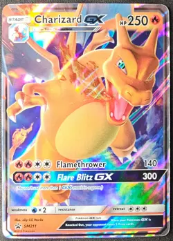 Pokemon TCG Sun & Moon Black Star Promo - Charizard GX SM211 - Holo Card. READ - Image 1