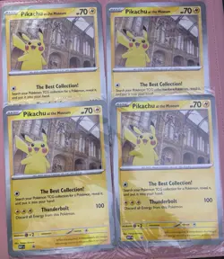 4X Brand New Sealed - Pokemon TCG Pikachu At The Museum Promo Card - Image 1