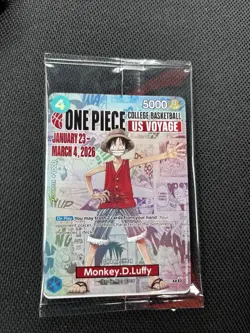 🔥🏀One Piece Monkey.D.Luffy US College Basketball Promo Card *SEALED*🔥🏀 - Image 1