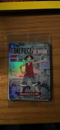 🔥🏀One Piece Monkey.D.Luffy US College Basketball Promo Card *SEALED*🔥🏀 - Image 2
